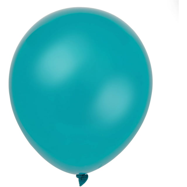 Unique Industries Latex 12" Teal Solid Print Birthday Balloons, 10 Count