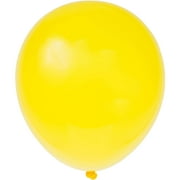Unique Industries Latex 12" Yellow Solid Print Birthday Balloons, 10 Count
