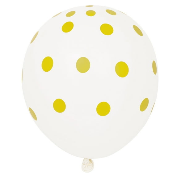 Unique Industries Latex 16.0" White Polka Dot Balloons, 6 Count
