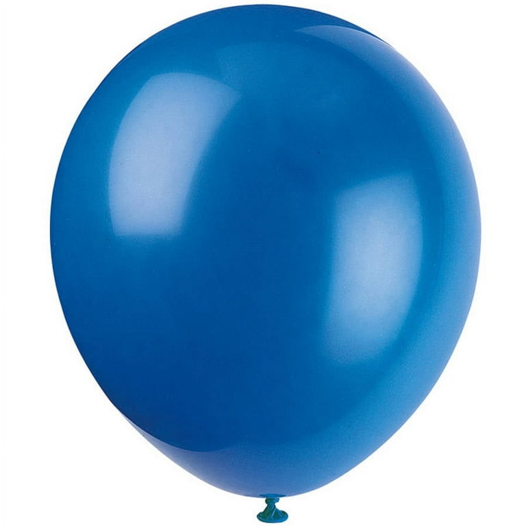 Unique Industries Latex 7.0 Royal Blue Solid Print Birthday Balloons, 72  Count
