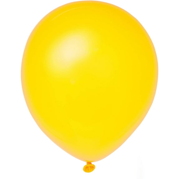 Unique Industries Latex 7.0" Yellow Solid Print Birthday Balloons, 72 Count