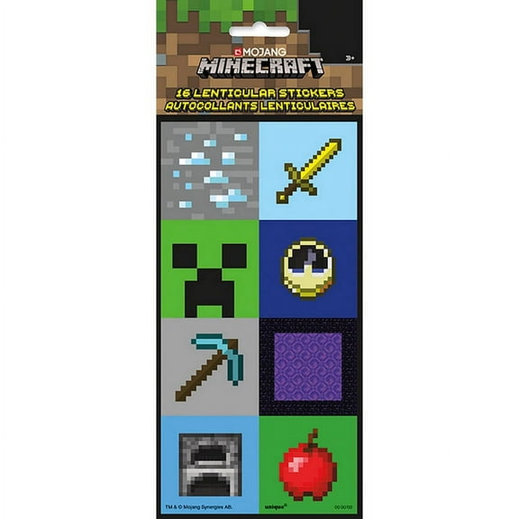 Unique Industries Minecraft Stickers, Multicolor, 10.05 x 1.00 x 1.00 Inches