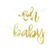 Unique Industries Oh Baby Party Banner, Gold, 2.8 ft, 1 lb