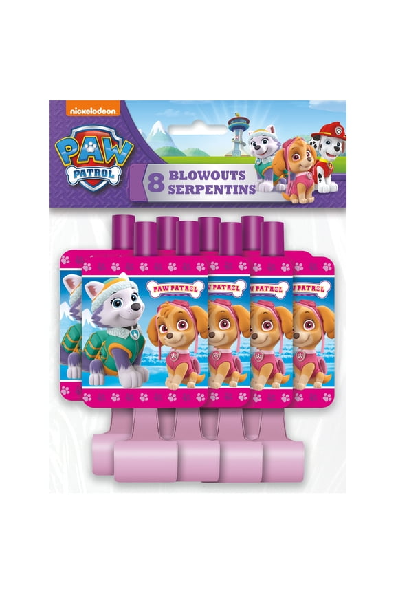 Paw Patrol Skye Birthday Party Blowouts, Plastic, Pink, 8 Count