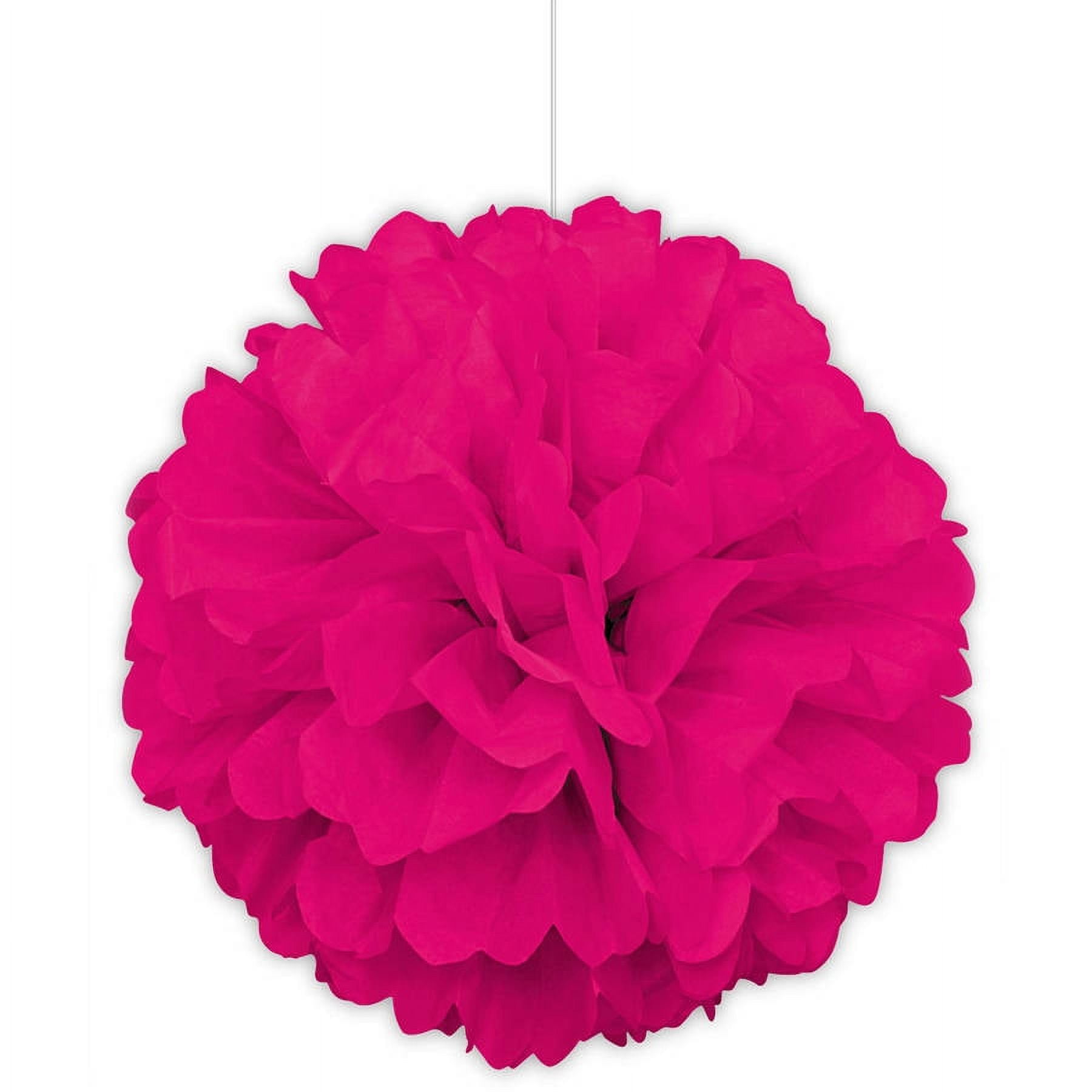 Unique Industries Pink Bachelorette Party 16" Asymmetrical Shaped Tissue Paper Hanging Pom Poms