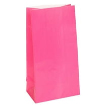 Unique Industries Pink Solid Print Party Bags, 12 Count