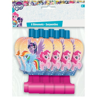 Unique Industries Pinkie Pie Assorted Colors Party Noisemakers, 8 Count