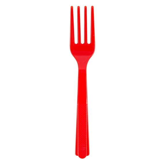 Unique Industries Plastic Forks, Red, 18ct