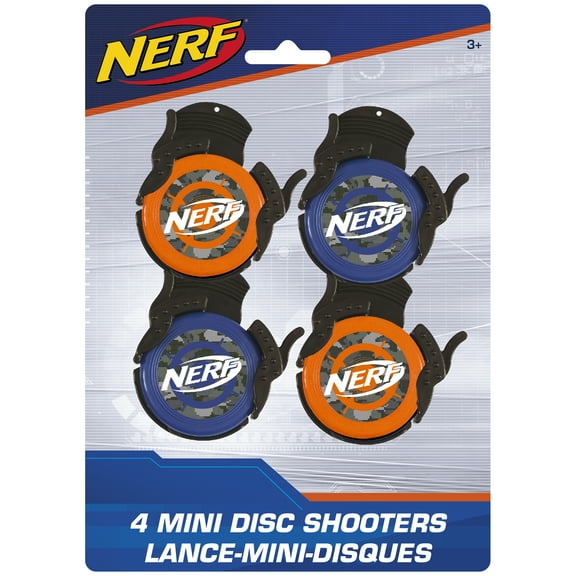 Unique Industries Plastic Mini Nerf Disc Shooters Party Favors, 4 Pieces