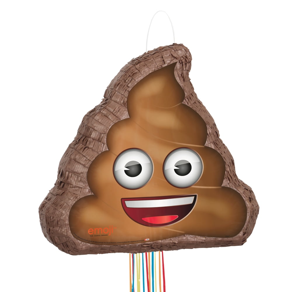 Unique Industries Poop Emoji Brown Asymmetrical Birthday Pull String