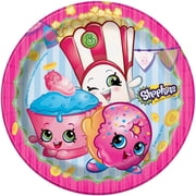 Unique Industries Shopkins Assorted Colors Circle Birthday Paper Party Supply Sets, (8 Pieces) 6.88"