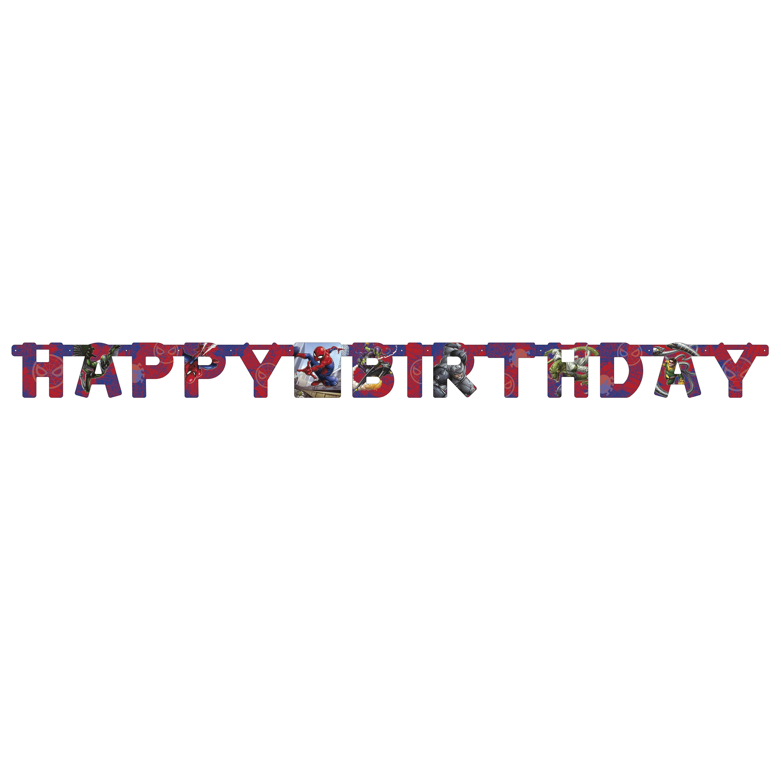 Unique Industries Spiderman 6.59ft Birthday Kids Party Decoration Banner