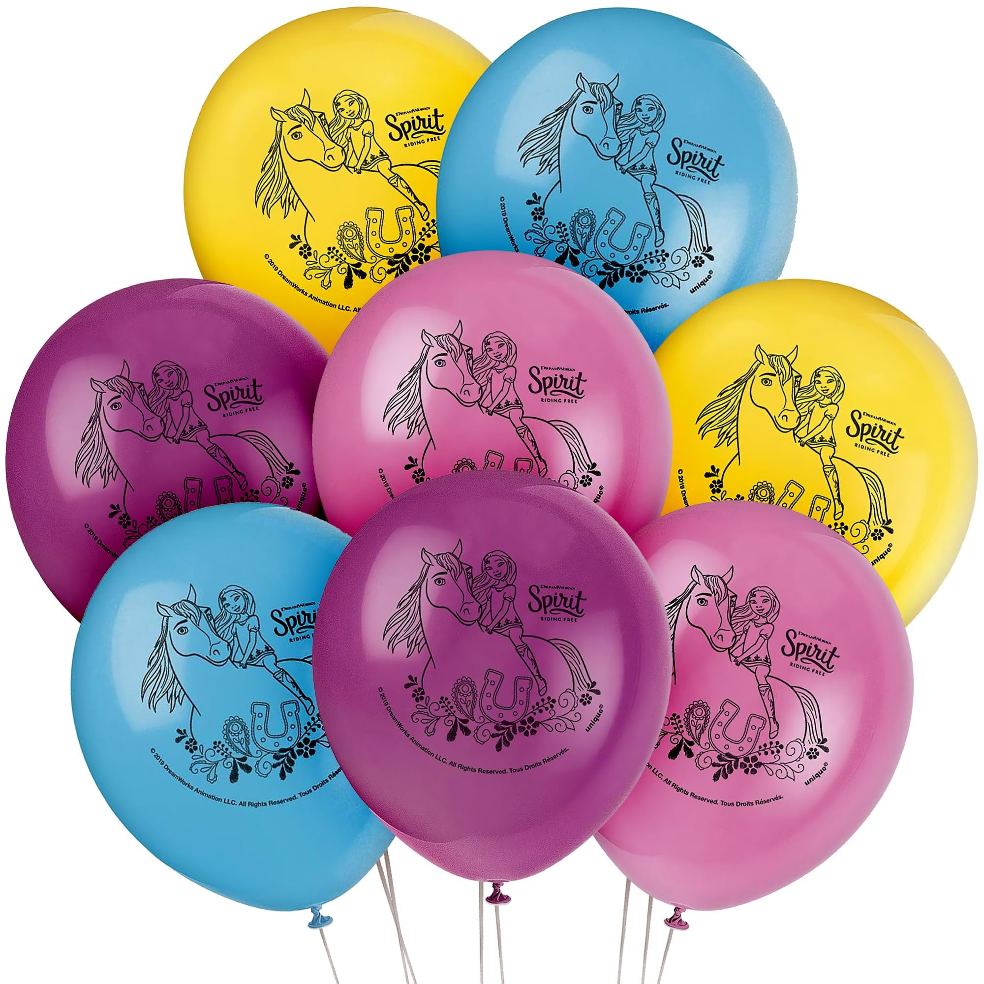 DREAMWORKS SPIRIT RIDING FREE Unique Industries Spirit Riding Free Latex Balloons - 12" Assorted Colors 8 Pcs