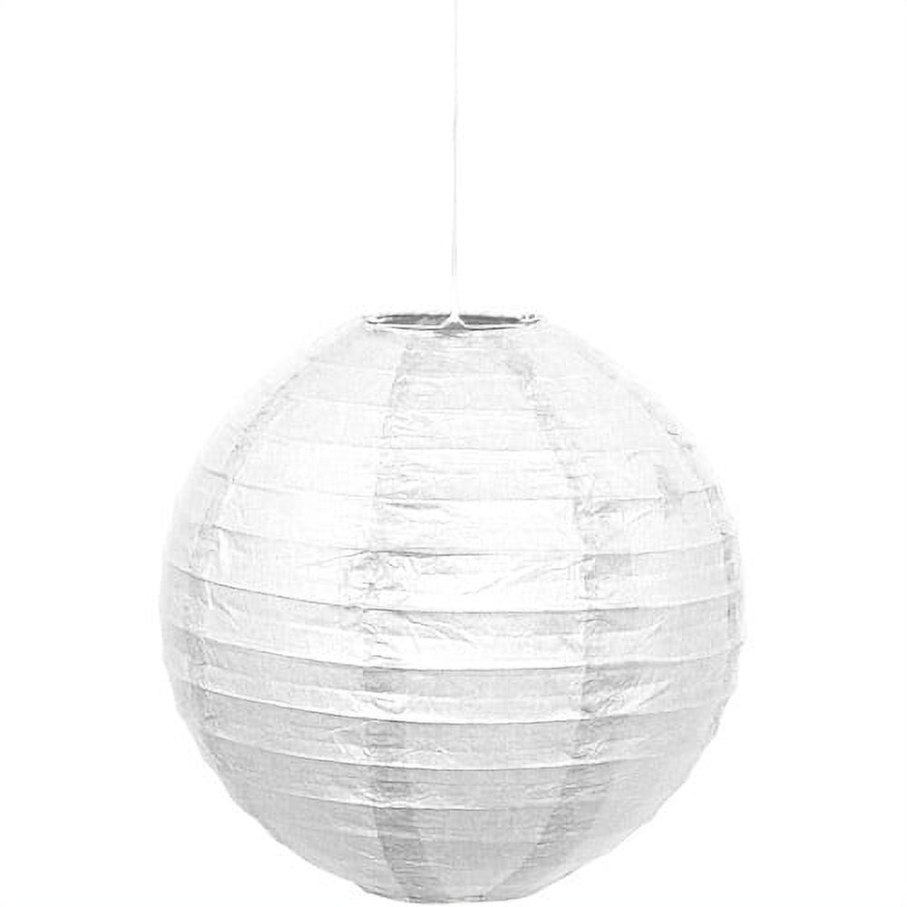 White 10-Inch Round Paper Hanging Lantern