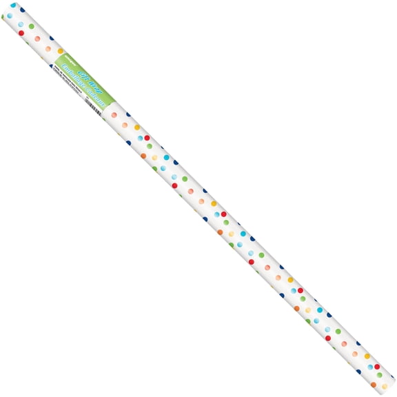 Unique Industries White Paper Birthday Gift Wrap Paper, 12.5 sq ft.
