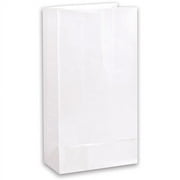 Unique Industries White Solid Print Birthday Party Bags, 12 Count