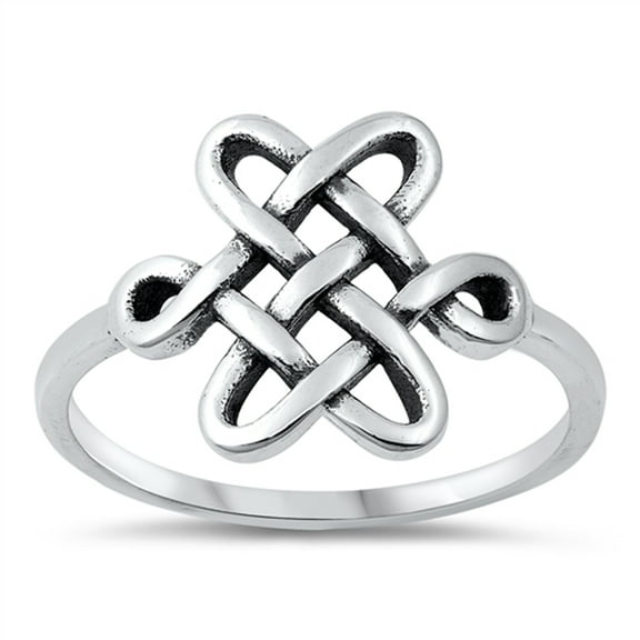 Unique Interlocking Celtic Cross Ring .925 Sterling Silver Band Jewelry Female Male Unisex Size 7