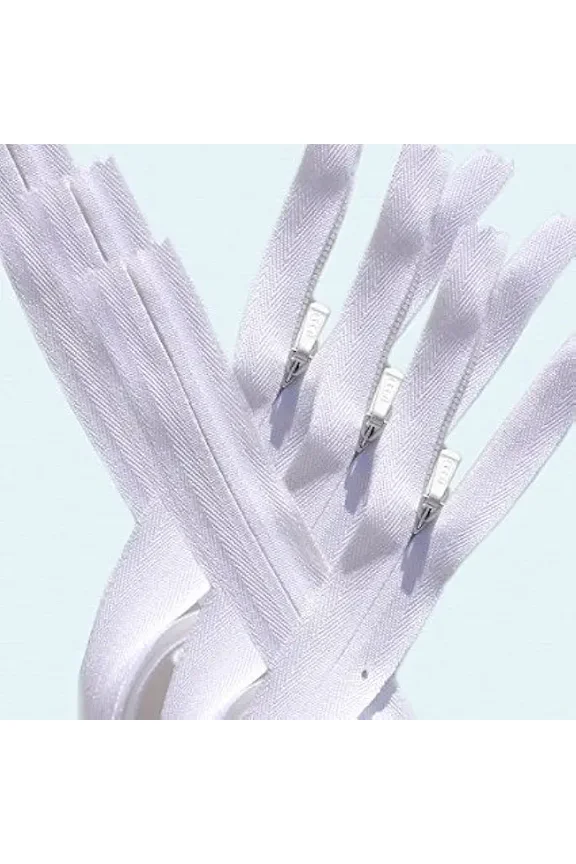 Unique Invisible Zipper 23" ~ YKK #3 Conceal ~ Heavy Duty ~ 501 White (3 Zippers/Pack)