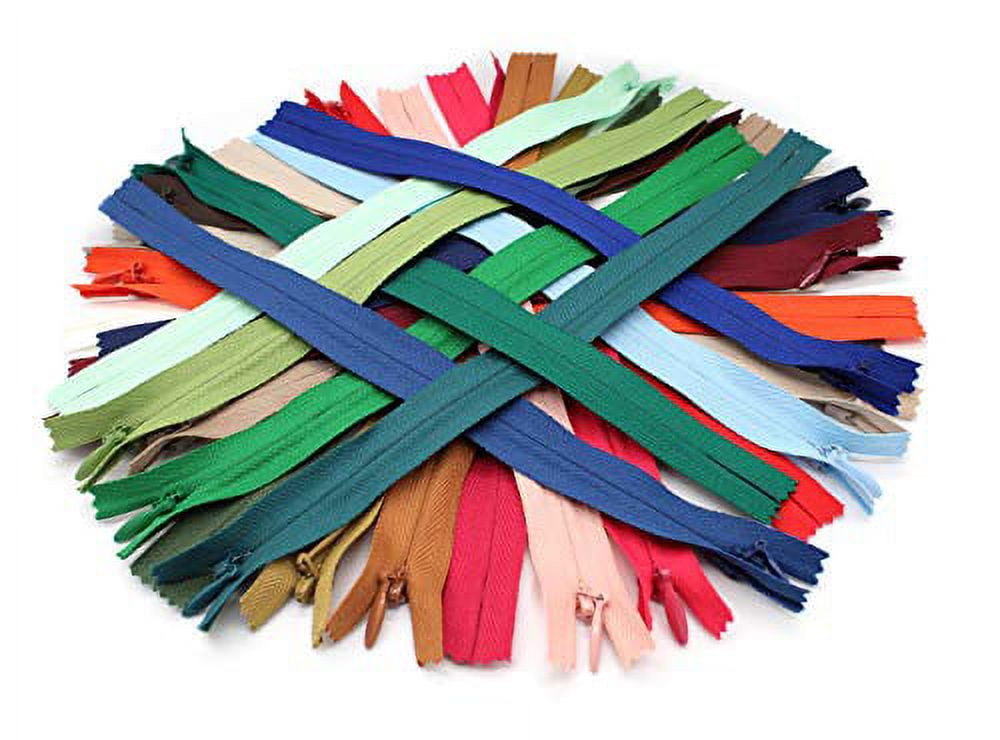 Unique Invisible Zipper Assortment of Colors YKK Conceal ~ Closed Bottom (Chose Your Own Size and Qty) (50 Zippers, 14 inch)