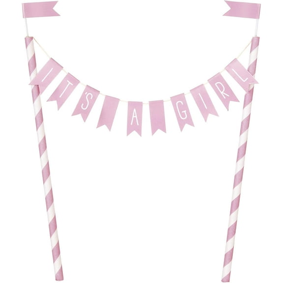 Unique It's a Girl Bunting Cake Topper