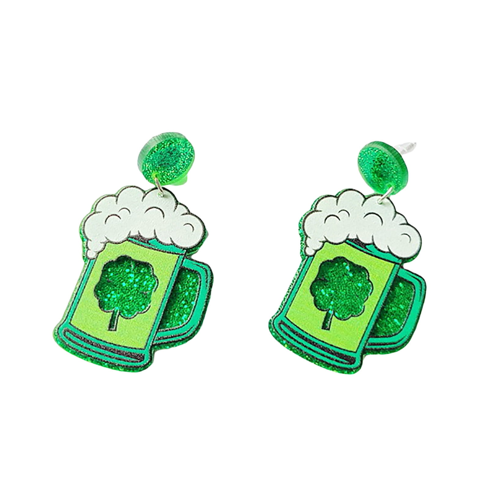 Unique Jewelry&2024 Green Irish Festival Luck Grass Rainbow Earrings