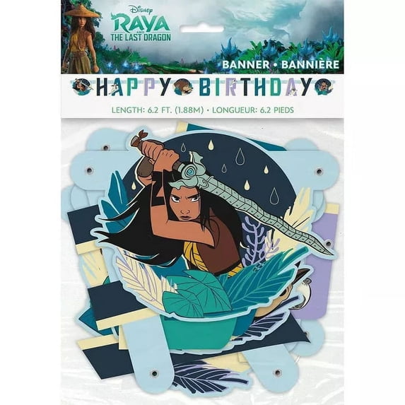 Unique Jointed Banner - 18 x 18 Plastic Raya and the Last Dragon 1 Pc, 6.5ft, Multicolor