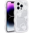 thumbnail image 1 of Unique Kawaii Case for iPhone 14 Pro, Case Cute Cartoon Love for Girls Kids Teens Phone Cases Cover for iPhone 14 Pro 2022 (6.1 Inch), White Heart Pattern, 1 of 13