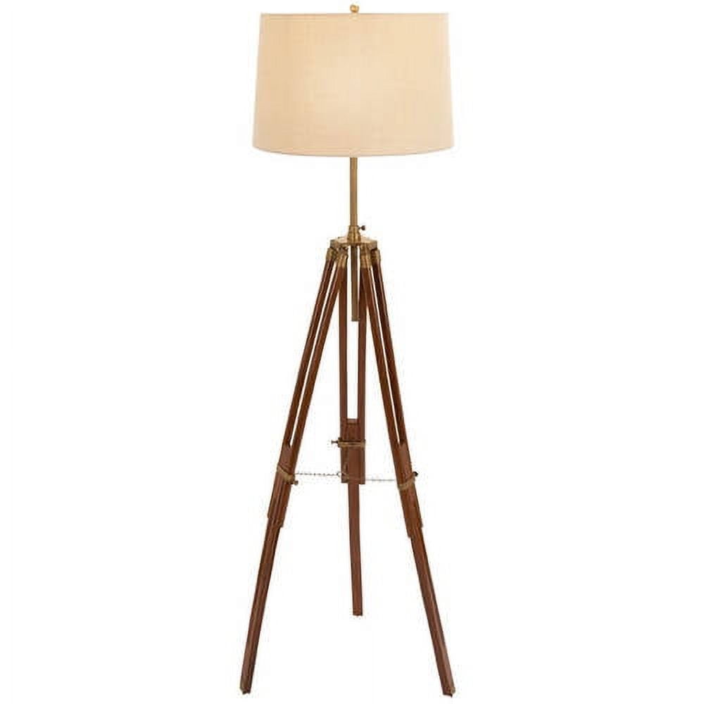 Unique Lamps Wood Metal Tripod Floor Lamp 66"H