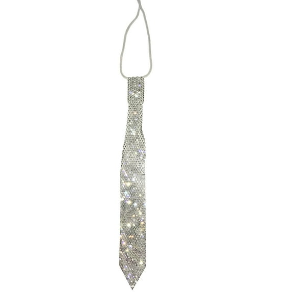 Unique Layers Rhinestones Tie Necklace Uniform Suit Tie Encrusted Rhinestones Long Necklaces