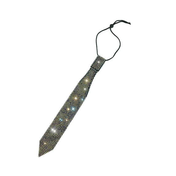 Unique Layers Rhinestones Tie Necklace Uniform Suit Tie Encrusted Rhinestones Long Necklaces