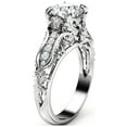 thumbnail image 1 of Unique Leaves Moissanite Art Deco Engagement Ring, 1 of 4