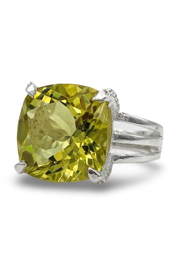 Unique Lemon Quartz Cocktail Ring-Yellow Gemstone Ring Her-Lemon Quartz Anniversary Ring-Quartz Birthstone Ring-Lemon Simple Ring For Woman