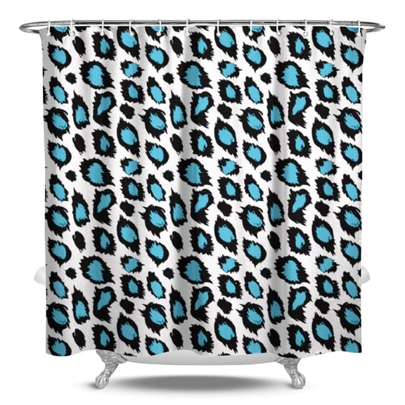 Unique Leopard Print Waterproof Shower Curtain Fabric Bathroom Shower Curtain Featuring Dynamic Animal Spots Romantic Tropical Pattern Abstract Glitter Texture Cute Cartoon Style Machine Washable with