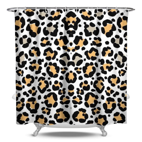 Unique Leopard Print Waterproof Shower Curtain Fabric Bathroom Shower Curtain Featuring Dynamic Animal Spots Romantic Tropical Pattern Abstract Glitter Texture Cute Cartoon Style Machine Washable with