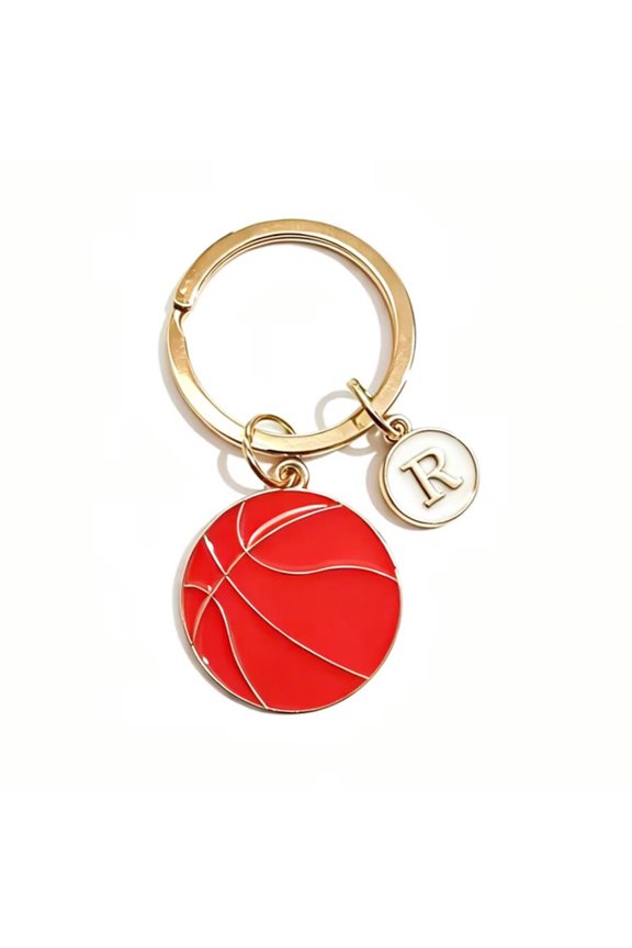 Unique Letter Basketball Keyring Kirsite Sturdy Design Keychain Pendant For Couples And Basketball Enthusiasts