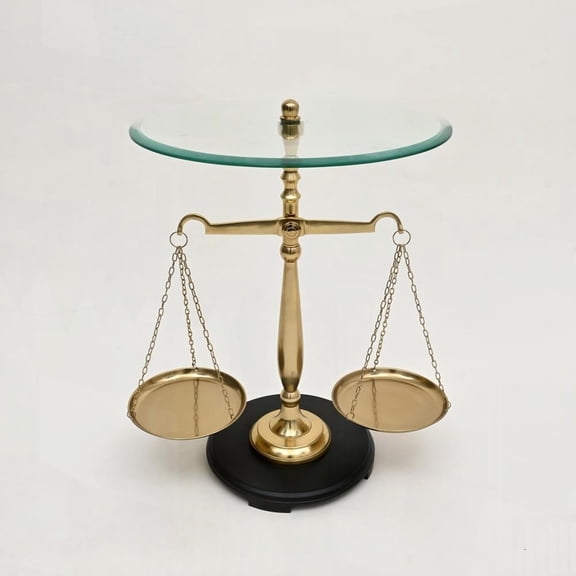 Unique Libra Accent Table - 16" Diameter x 24" Height|Aluminum & Glass