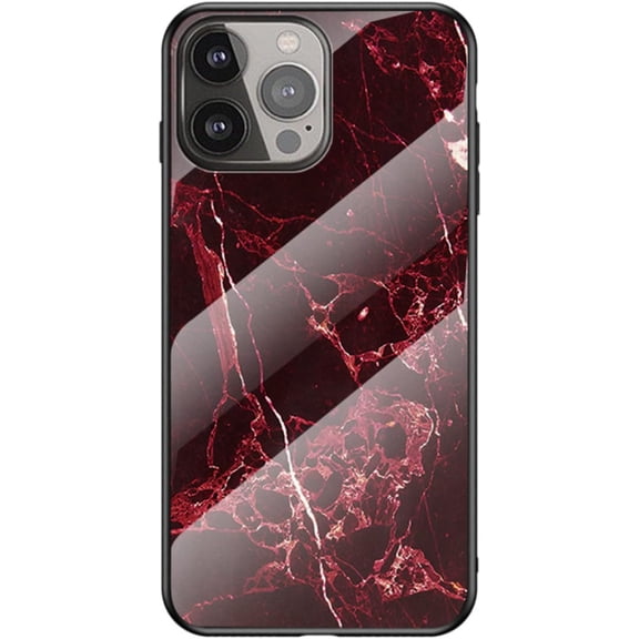 Unique Light Thin Stylish Glossy Marbled Tempered Glass Phone Case for iPhone 14 13 12 11 8 7 6 S SE X XS XR Plus Pro Max Mini Back Cover. Cool Exquisite Dropproof Bumper(Black B,6/6S)