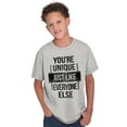 thumbnail image 1 of Unique Like Everyone Else Funny Crewneck T Shirts Boy Girl Teen Brisco Brands M, 1 of 6