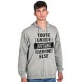 thumbnail image 1 of Unique Like Everyone Else Funny Unisex Fleece Graphic Zip Up Hoodie Brisco Brands 3X, 1 of 5