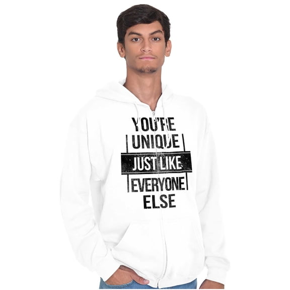 Unique Like Everyone Else Funny Unisex Fleece Graphic Zip Up Hoodie Brisco Brands 4X