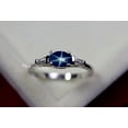 thumbnail image 1 of Unique Lindy Star Ring, Blue Star Ring, 925 Sterling Silver, Sapphire Star Ring For Bride, 1 of 2