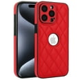 thumbnail image 1 of Unique Logo View Design Luxury PU Leather Lozenge Pattern Phone Case for iPhone 16 Plus Anti-Slip Scratch Resistant Ultra Slim Shockproof Anti-fall Protective Phone Case Cover,Red, 1 of 7