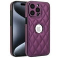 thumbnail image 1 of Unique Logo View Design Luxury PU Leather Lozenge Pattern Phone Case for iPhone 16 Plus Anti-Slip Scratch Resistant Ultra Slim Shockproof Anti-fall Protective Phone Case Cover,Deeppurple, 1 of 7