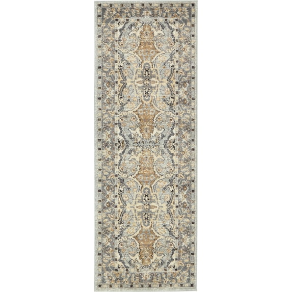 Unique Loom 2' 2 x 6' 0 Silver Nature Tradition Runner Rug