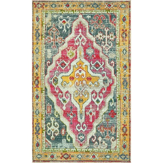 Unique Loom 3140035 5 x 8 ft. Haring Vita Rectangular Rug, Multi Color