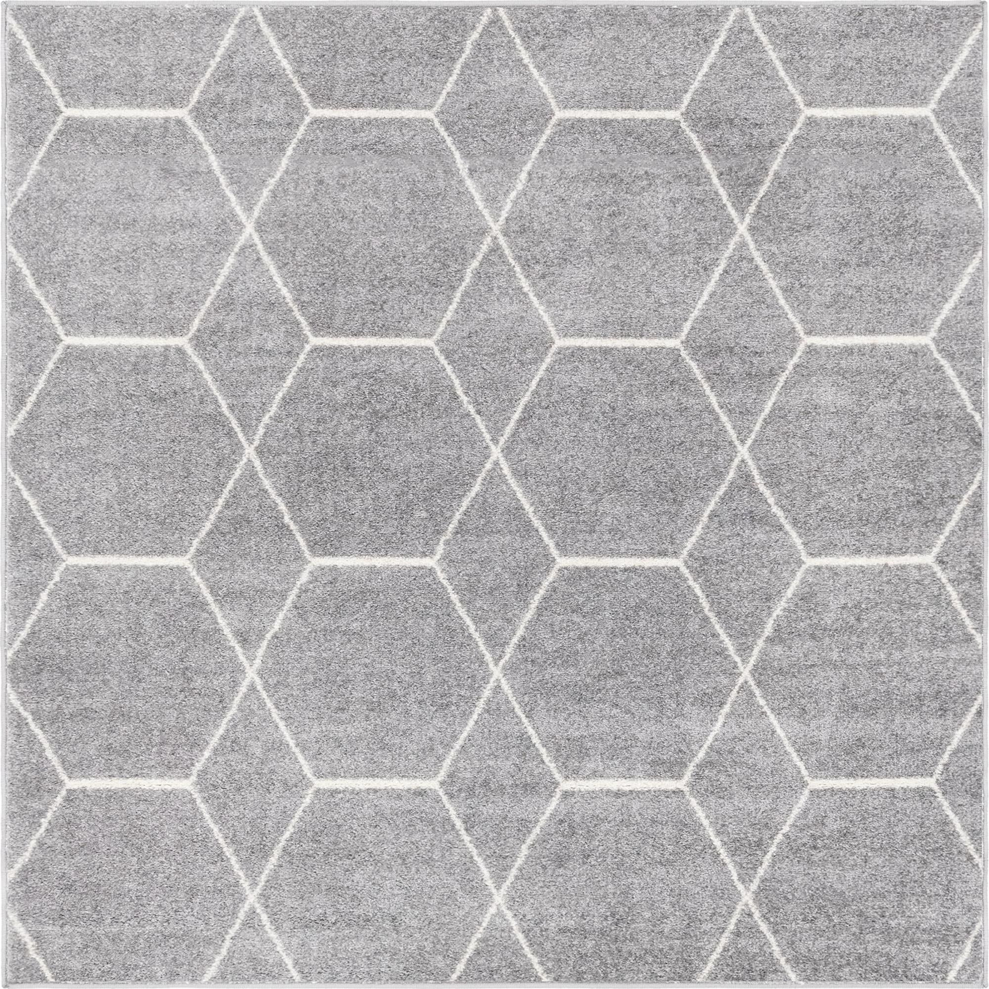 Unique Loom 7 Ft Square Rug in Light Gray (3151529)