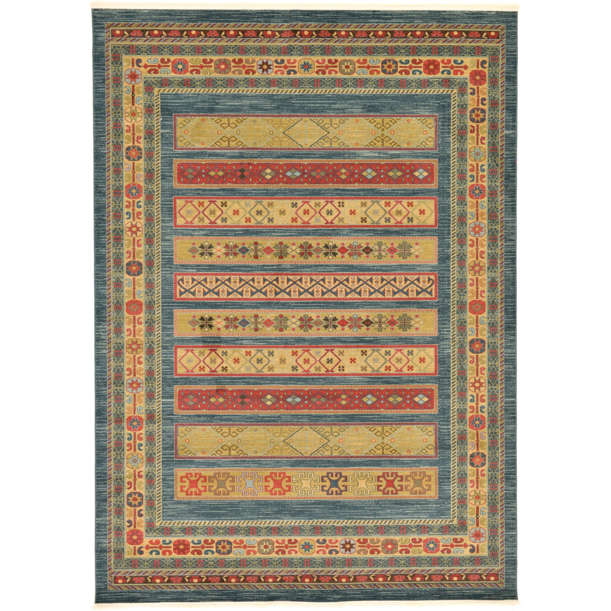 Luxe Lodge High Pile 8'x11' Blue Synthetic Area Rug