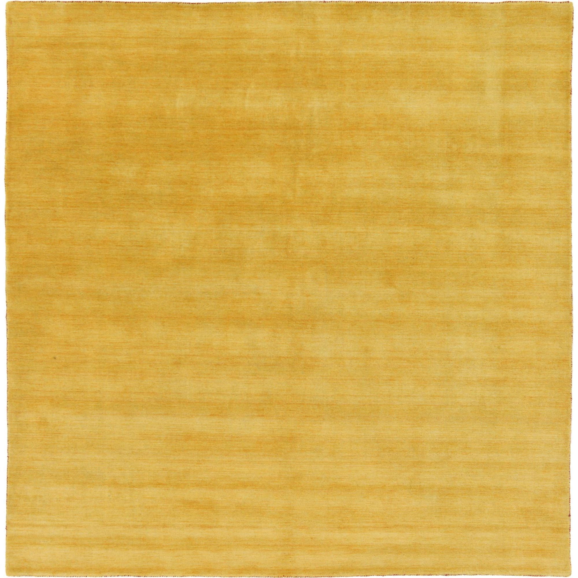 Handmade Gold Solid Wool Square Area Rug