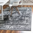 thumbnail image 1 of Unique Loom Aarhus Collection Area Rug - Medallion (5' 3" x 8' Rectangle Charcoal/Gray), 1 of 7