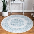 thumbnail image 1 of Unique Loom Aarhus Collection Area Rug - Traditional (5' 3" Round Cream/Blue), 1 of 7